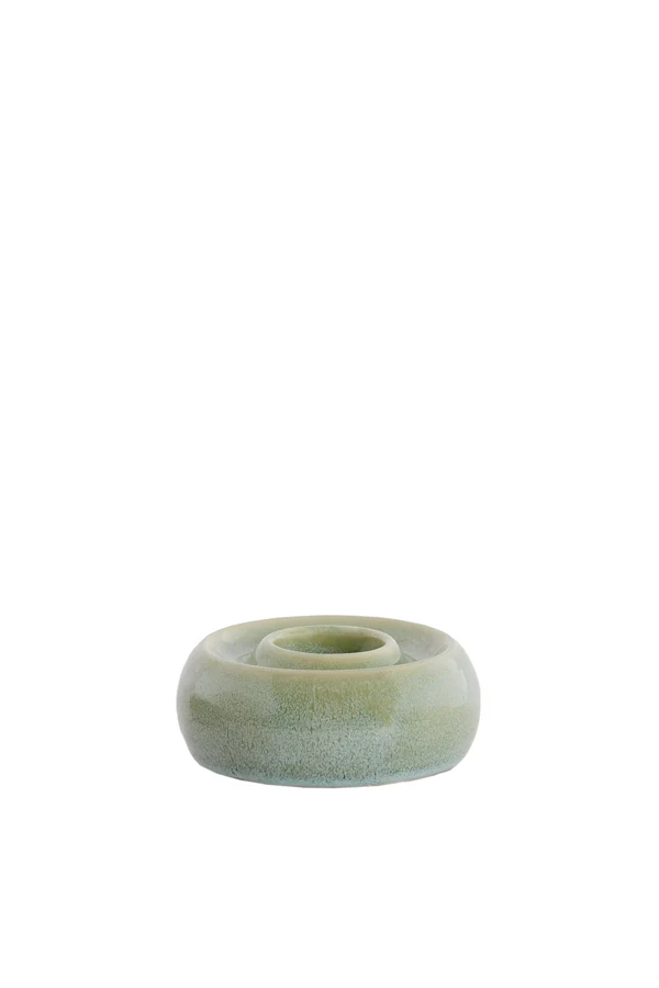 Tealight holder 12,5x5 cm OTHONI ceramics mint green