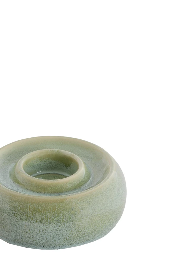 Tealight holder 12,5x5 cm OTHONI ceramics mint green