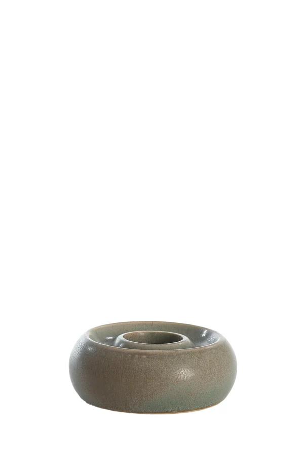 Tealight holder 12,5x5 cm OTHONI ceramics matt grey