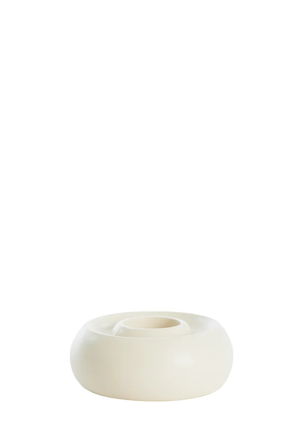 Tealight holder 12,5x5 cm OTHONI ceramics matt cream