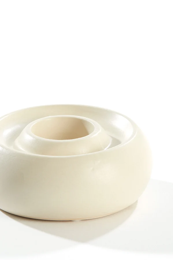 Tealight holder 12,5x5 cm OTHONI ceramics matt cream