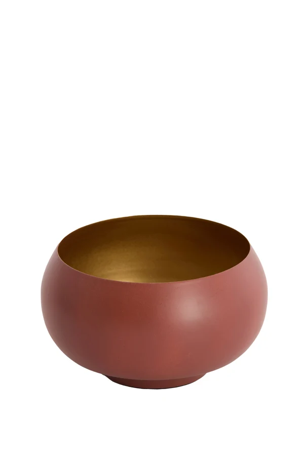 Tealight 15x9 cm RAPALLO matt dark brown+gold