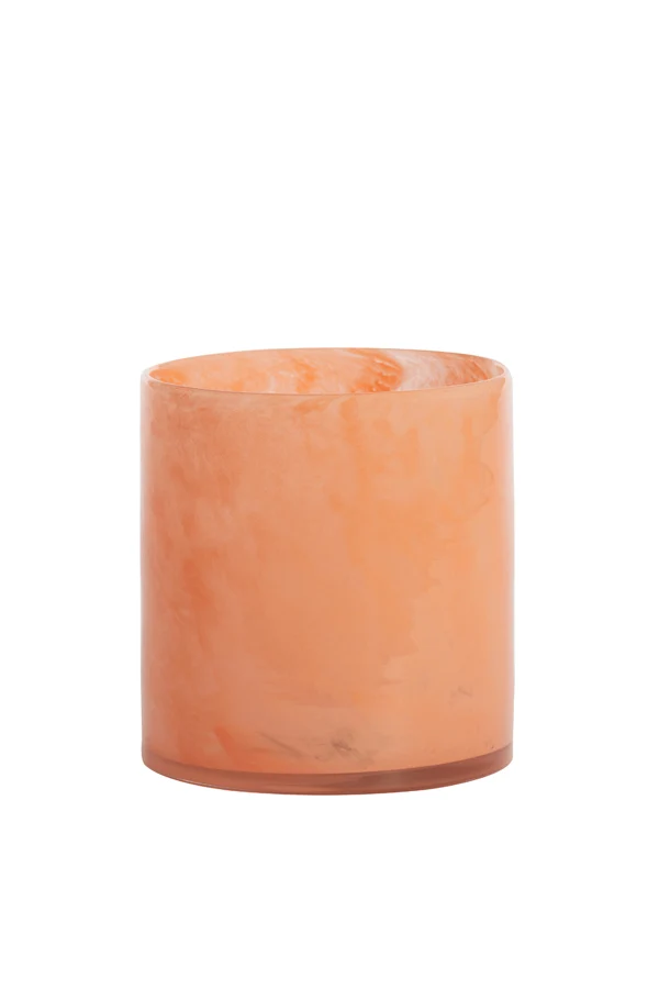 Tealight 15x15 cm KIANA glass orange
