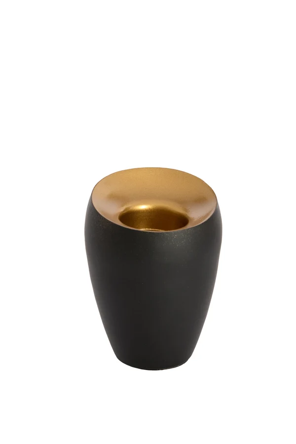 Tealight 9x12 cm VEROLI matt black+gold