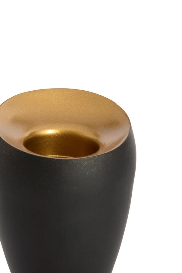 Tealight 9x12 cm VEROLI matt black+gold
