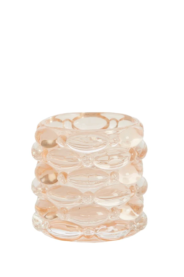 Tealight 9,5x9,5 cm WADLEY glass peach