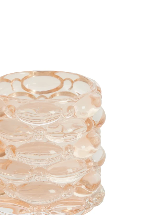 Tealight 9,5x9,5 cm WADLEY glass peach