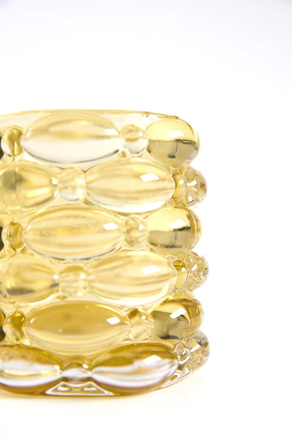Tealight 9,5x9,5 cm WADLEY glass ocher yellow