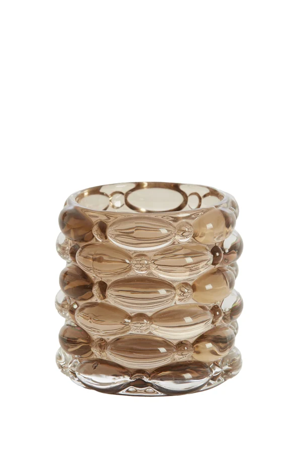 Tealight 9,5x9,5 cm WADLEY glass dark brown