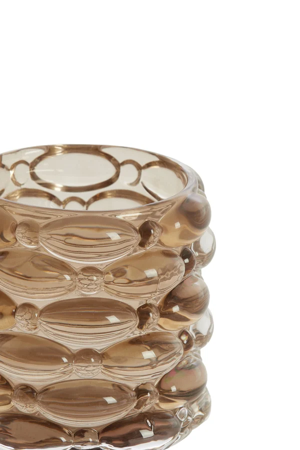 Tealight 9,5x9,5 cm WADLEY glass dark brown