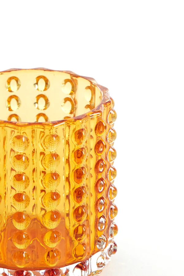 Tealight 9,5x10 cm BUBLINA glass orange