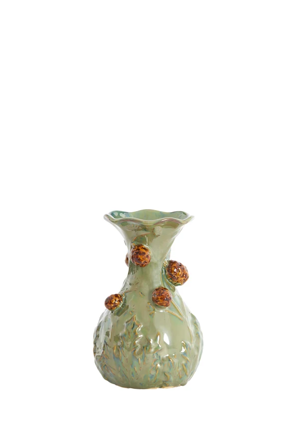 Vase 12x20 cm BLISSA ceramics dark green+brown