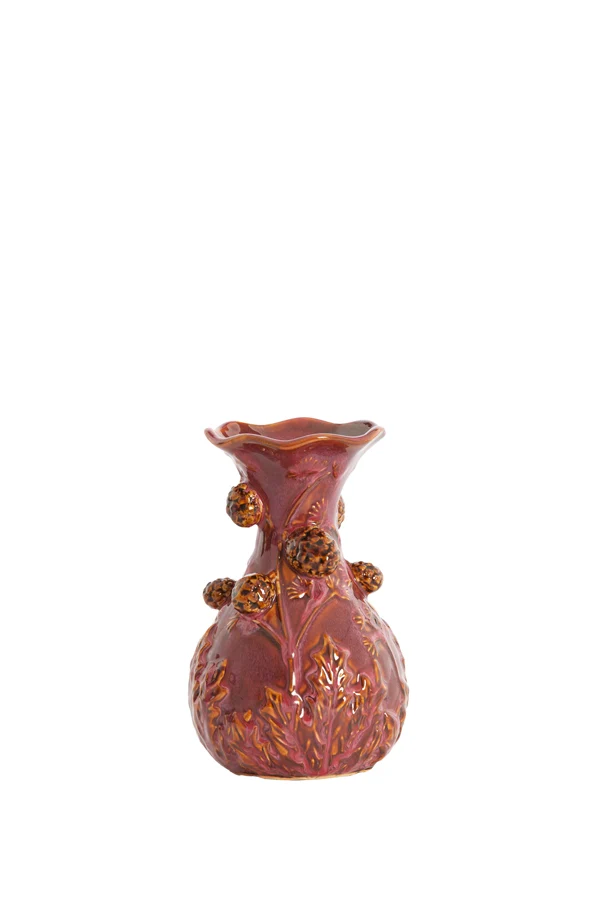 Vase 12x20 cm BLISSA ceramics burgundy+brown