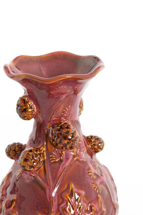 Vase 12x20 cm BLISSA ceramics burgundy+brown