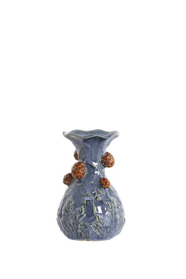 Vase 12x20 cm BLISSA ceramics blue-purple+brown