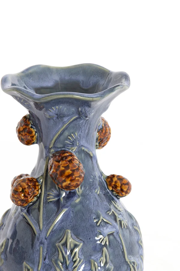 Vase 12x20 cm BLISSA ceramics blue-purple+brown