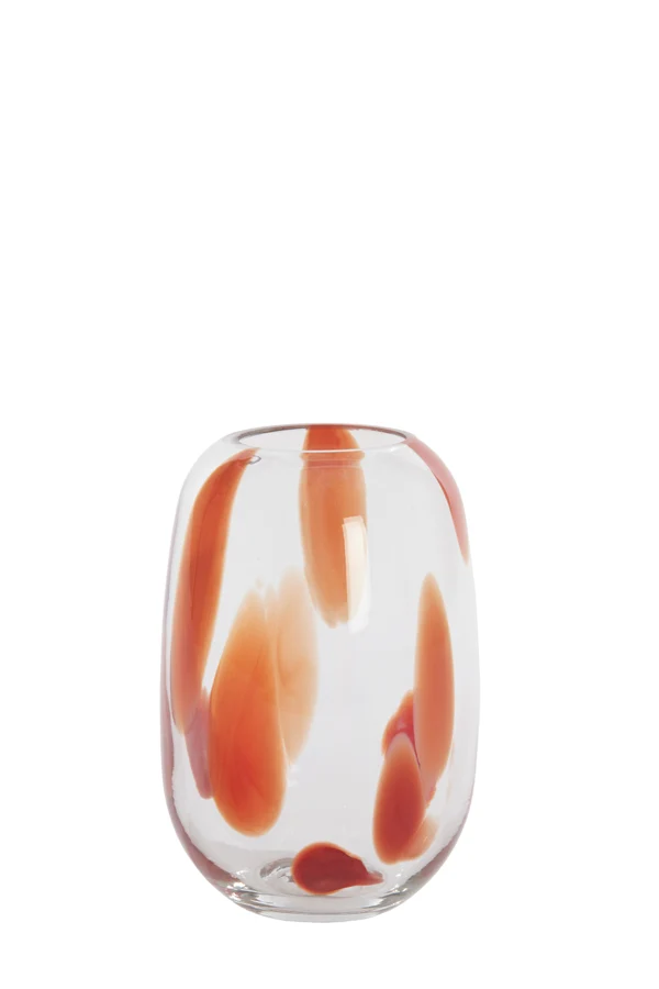 Vase 12x16 cm NENON glass clear-coral