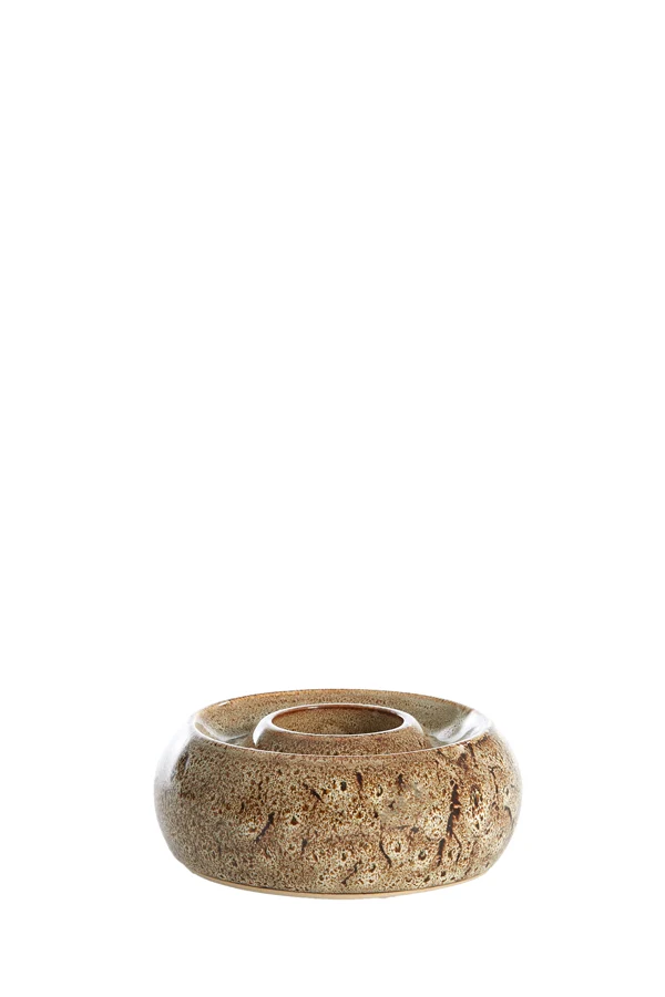 Tealight holder 12,5x5 cm OTHONI ceramics brown