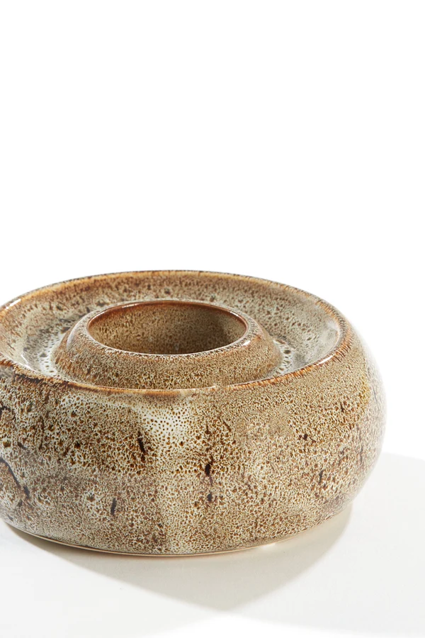 Tealight holder 12,5x5 cm OTHONI ceramics brown