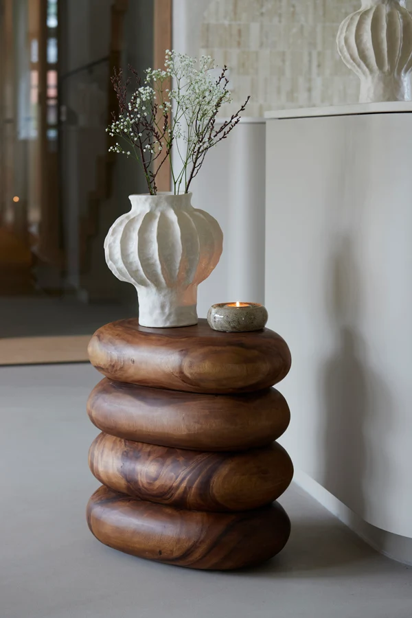 Tealight holder 12,5x5 cm OTHONI ceramics brown