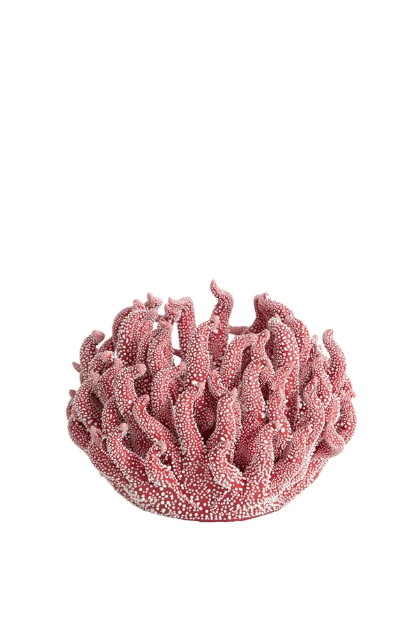 Tealight holder 11x8 cm EDESSA porcelain red
