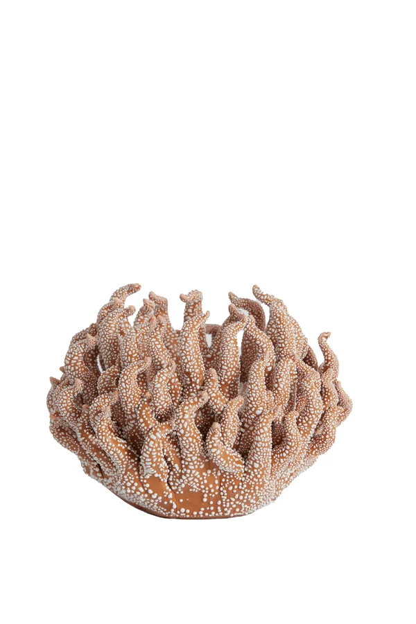 Tealight holder 11x8 cm EDESSA porcelain brown
