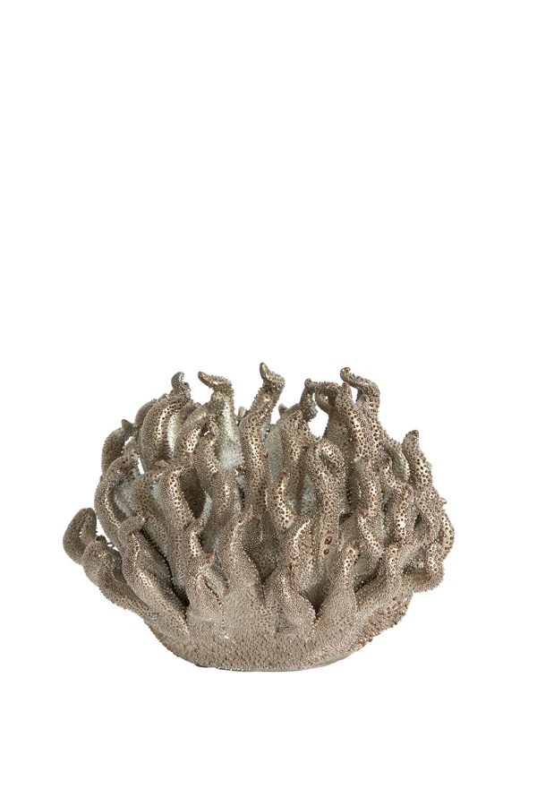 Tealight holder 11x8 cm EDESSA porcelain bronze