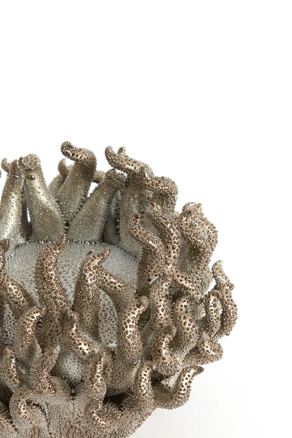 Tealight holder 11x8 cm EDESSA porcelain bronze