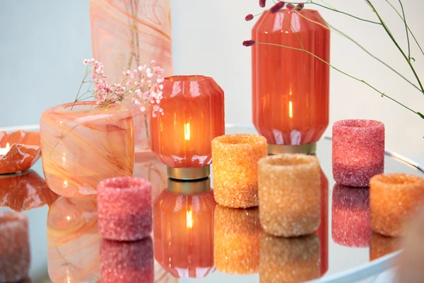 Tealight 8x9,5 cm MORITA glass light orange