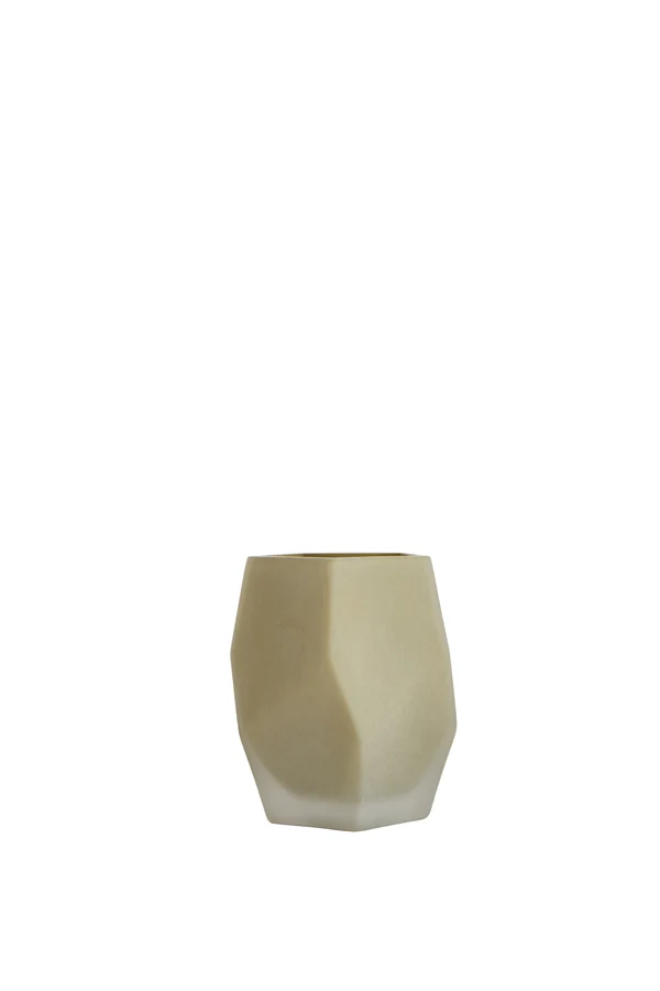 Tealight 8x10 cm NOBLE glass matt olive green