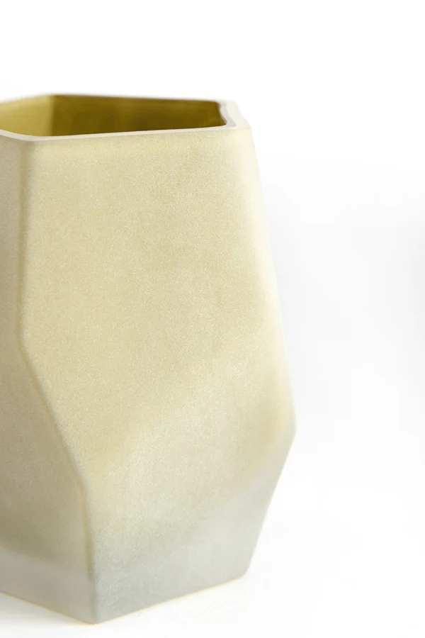 Tealight 8x10 cm NOBLE glass matt olive green