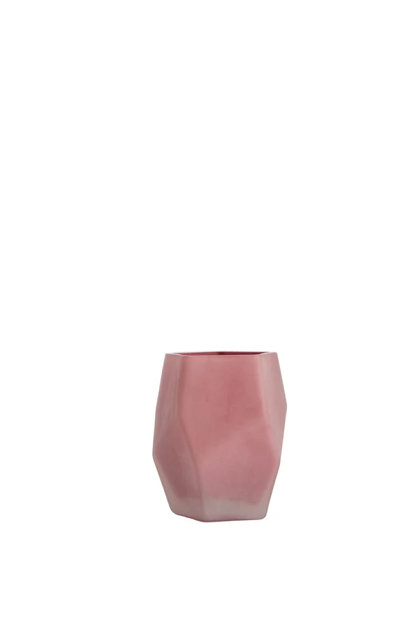 Tealight 8x10 cm NOBLE glass matt dark pink
