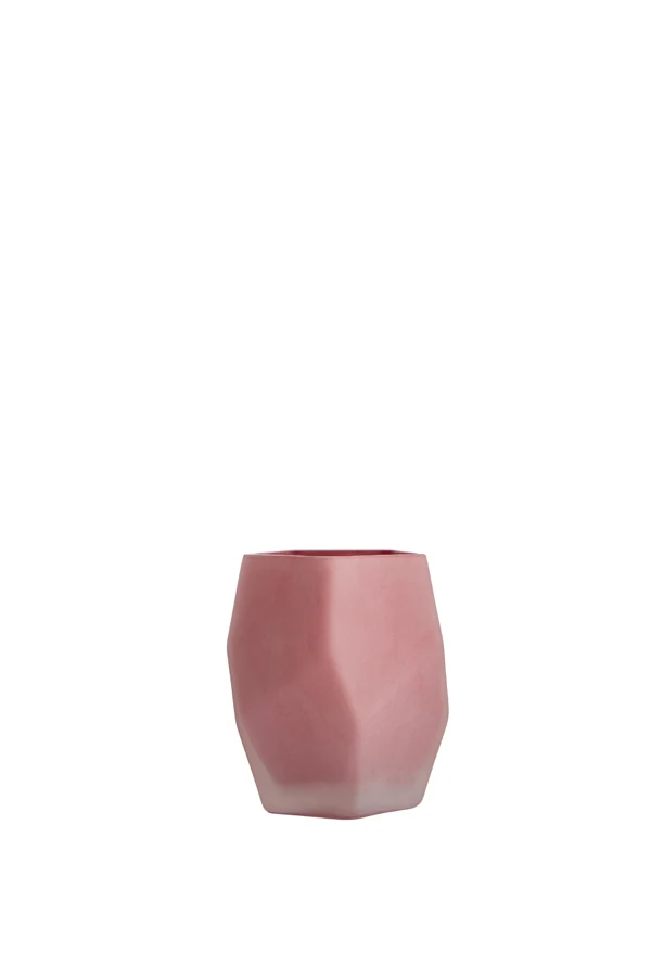 Tealight 8x10 cm NOBLE glass matt dark pink