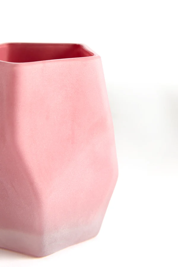 Tealight 8x10 cm NOBLE glass matt dark pink