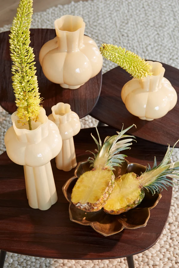 Vase 11x25 cm KORTESU glass beige