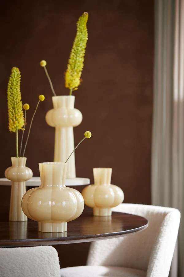 Vase 11x25 cm KORTESU glass beige