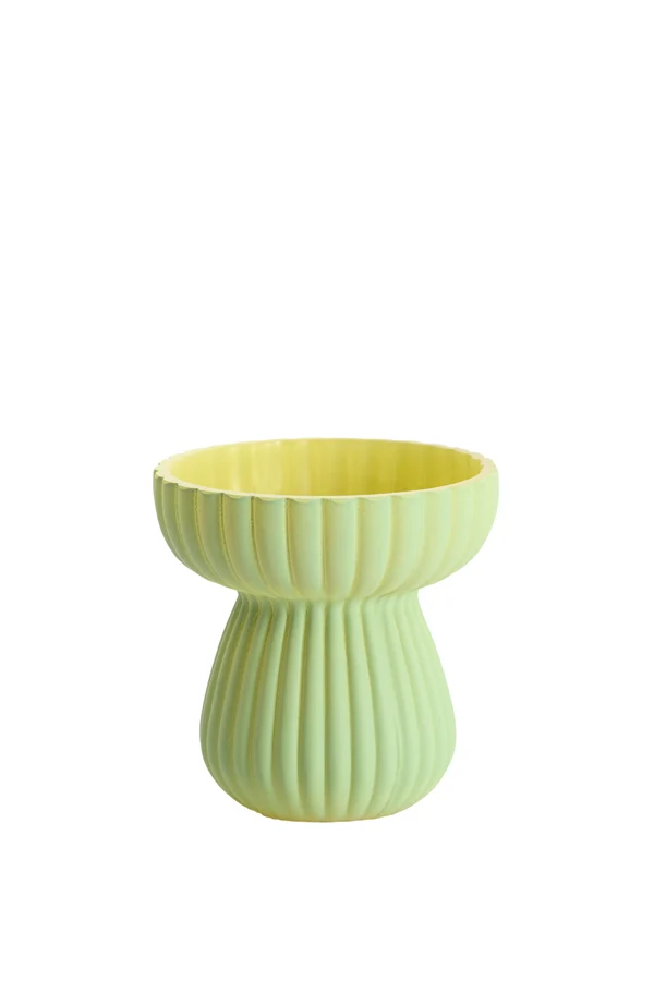 Vase 11x11,5 cm SORAGA glass matt mint+light yellow