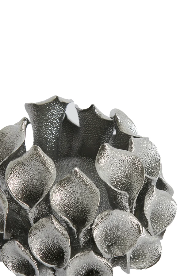 Tealight holder 10x8 cm SOREJA porcelain silver