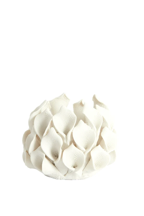 Tealight holder 10x8 cm SOREJA porcelain cream