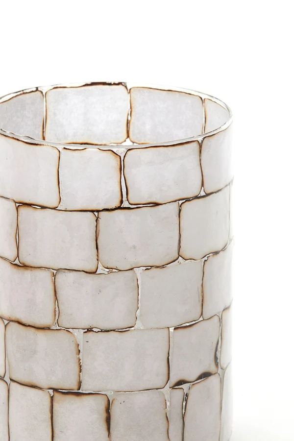 Tealight 14x20 cm DRONERO glass clear+white