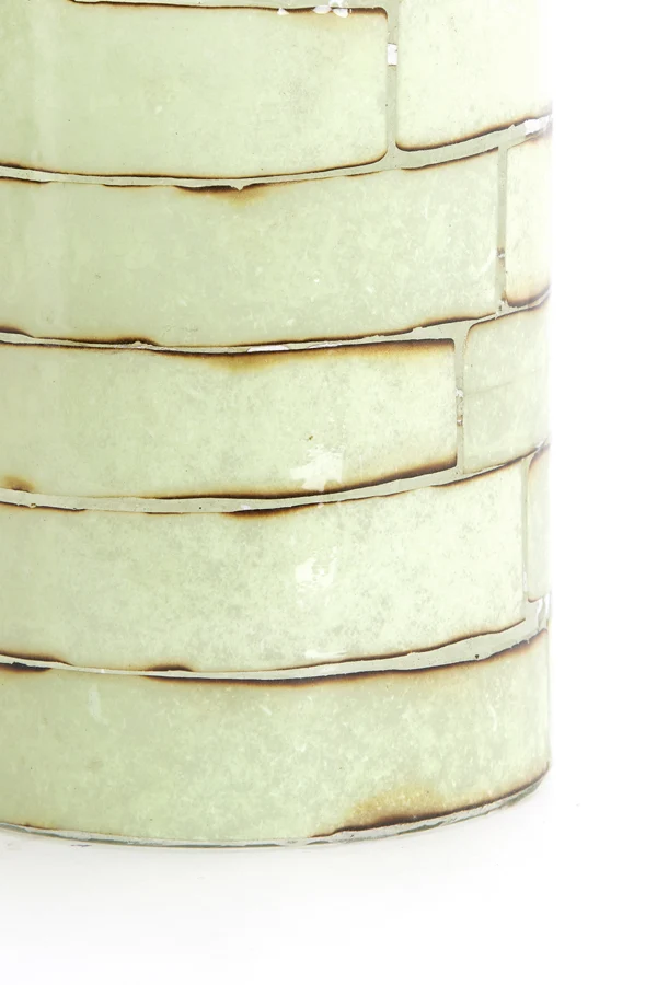 Tealight 14x20 cm DRONERI glass clear+mint green
