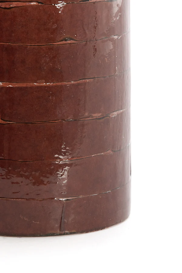 Tealight 14x20 cm DRONERI glass clear+dark brown