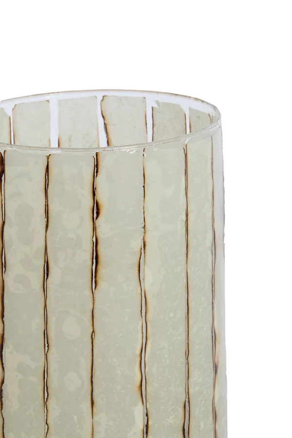 Tealight 14x20 cm DRINO glass clear+white