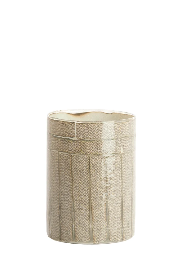 Tealight 14x20 cm BOLJUN glass clear+grey