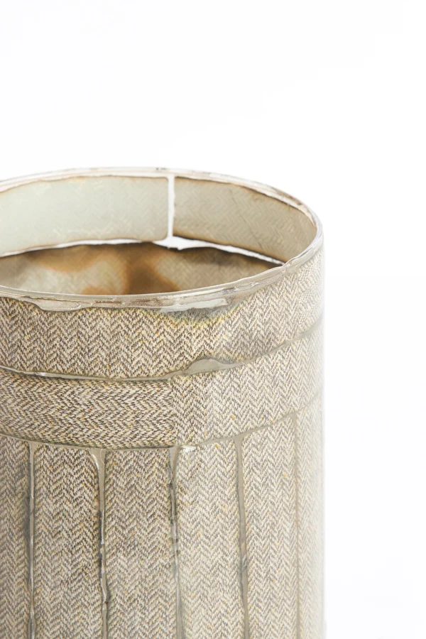 Tealight 14x20 cm BOLJUN glass clear+grey