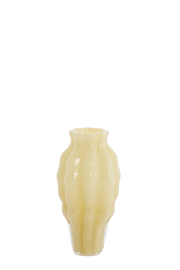 Vase 10x18 cm MODANZA glass cream