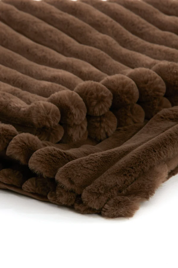 Throw 170x130 cm VAJEN dark brown