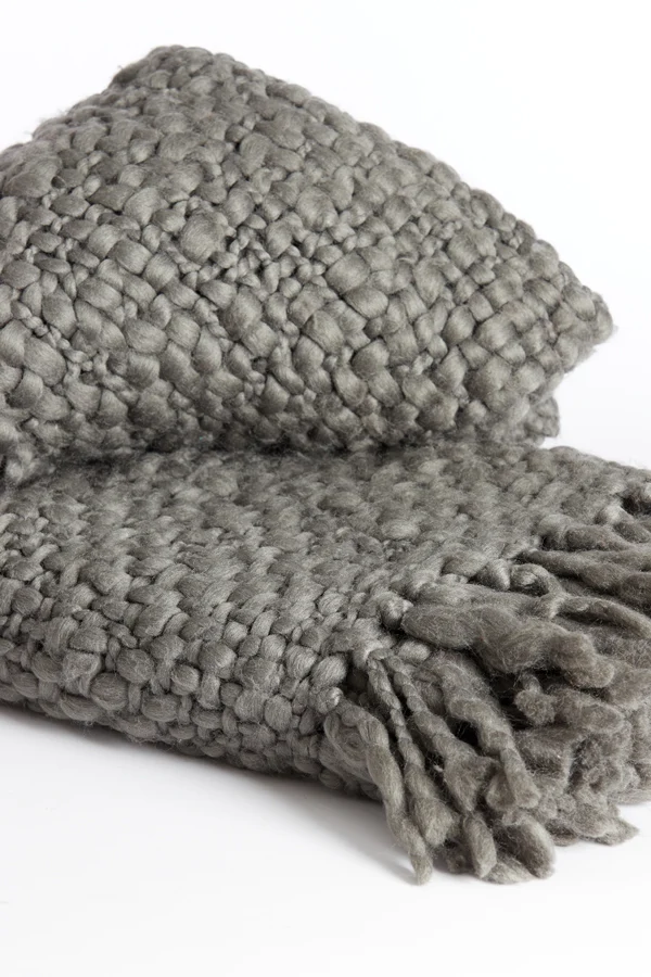 Throw 170x130 cm RISCA dark grey