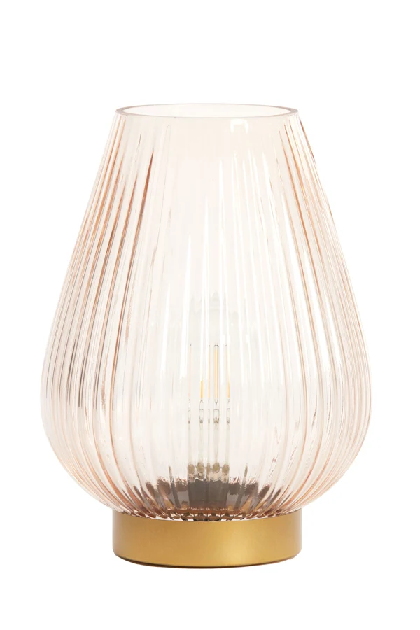 Table lamp LED 21x28 cm TAJERA glass peach+gold