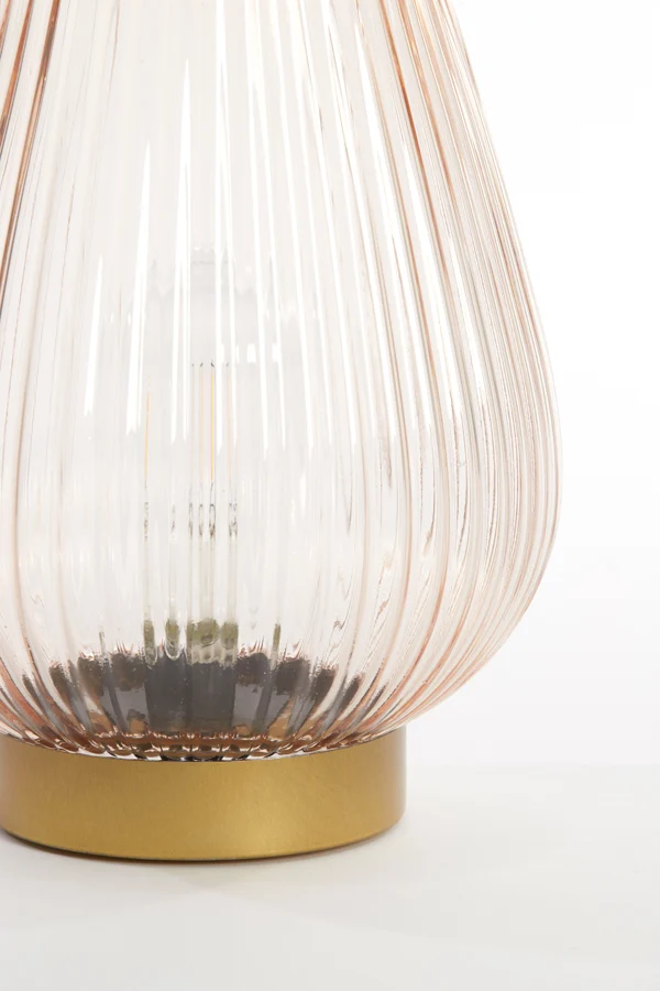 Table lamp LED 21x28 cm TAJERA glass peach+gold